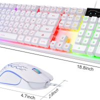 Gaming Keyboard and Mouse Combo, K1 RGB LED Backlit Keyboard with 104 Key for PC/Laptop(White) - Image 3