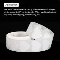 500 Pcs Heart Shaped Sticker 1 Inch Self-Adhesive Love Sticker Label Heart Decorations for Envelope,Valentine Day,Wedding Party, White - Image 3