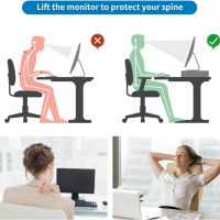 gianotter Desk Organizers and Accessories, 2-Tier Metal Monitor Stand Riser, Desk Organizer for Monitor, Office Desk Storage Organizer for Office Supplies (Black) - Image 4