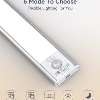 Under Cabinet Lighting, LED Motion Sensor Light Indoor, 2200mAh USB Rechargeable Closet Lights Battery Operated, Stick On Magnetic Wireless Dimmable Under Counter Lights for Kitchen(2 Pack) - Image 4