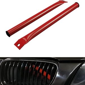 Bevinsee V Cover Braces Kidney Bars Compatible with E90 E91 E92 E93 320i 323i 325i 328i 330i 335d 335i 335is 335xi 2006-2013 Aluminum Front Grille Inserts Brace Wrap Stripes Covers, Red