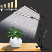 GooingTop LED Grow Light,6000K Full Spectrum Clip Plant Growing Lamp with White Red LEDs for Indoor Plants,5-Level Dimmable,Auto On Off Timing 4 8 12Hrs - Image 2