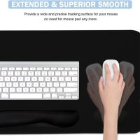 Large Mouse Pad and Keyboard Wrist Rest, Desk Pad for Keyboard and Mouse, 4-in-1 Large Gaming Mouse Pad with Wrist Support, Desk Mat for Home Office Study Game-Black - Image 4