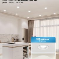 Sunco Retrofit LED Recessed Lighting 6 Inch, Downlight Can Lights for Ceiling, Baffle Trim, 965 LM, 13W (120W Equivalent), 5000K Daylight, Dimmable, Damp Rated UL 4 Pack - Image 3