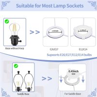 Lamp Shades set of 2 with Waves and Oceans, 13x13x10in Fabric Lamp Shades for Table Lamps, Blue lamp shades, Support Spider and E26 Base, Drum Lamp Shades - Image 4