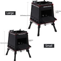 Lineslife Wood Burning Camp Stove, Portable Cast Iron Camping Wood Stove, Black Woodstove with Carrying Case for Backpacking Outdoor Cooking - Image 3