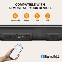Wohome 2 in 1 Detachable Sound bar with Subwoofers, 4.1 Channel Bluetooth Sound Bar for Smart TV, Home Theater Surround Sound System, Optical,HDMI-ARC, USB Input, Bass Adjust, Remote/Button Control - Image 3