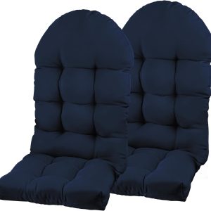 Adirondack Chair Cushion, Rocking Chair Cushion 44x19.4x4 inch, High Back Patio Cushions of Upper and Lower with Ties, Sunscreen and Fade-Resistant (Dark Blue, 2)
