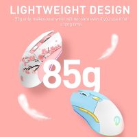 DAREU Sakura Pink Wireless Gaming Mouse with Charging Dock Rechargeable RGB,12K DPI,6 Programmable Buttons High-Precision Sensor [300IPS] [1000Hz] for PC Notebook Mac - Image 2