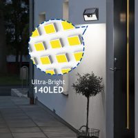 Peasur Solar Lights Outdoor Motion Sensor, 6 Pack 140 LED Solar Powered Fence Light Waterproof, 3 Modes Security Wall Lighting for Outside Yard Deck Garden - Image 6