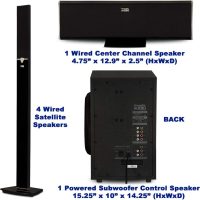 Acoustic Audio AAT1003 Bluetooth Tower 5.1 Home Theater Speaker System with 8" Powered Subwoofer - Image 4