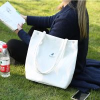Canvas Tote Bag for Women Large Capacity Tote Bag with Inner Pockets Durable Stylish Reusablee Work Beach Travel Shopping - Image 4