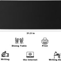 Large Mouse Pad, Desk Mat Office Desk Pad Gaming Mouse Pad with Stitched Edges, 31.5" x 15.7" Mousepad with Non-Slip Waterproof Rubber Base for PC Laptop Desk Home Office Accessories, Black - Image 2