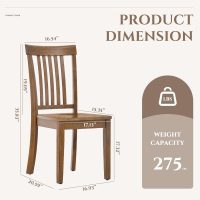 COLAMY Wooden Dining Chairs Set of 4, Spindle High Back Windsor Kitchen Side Chair, Farmhouse Dining Chairs for Kitchen and Dining Room, Light Brown - Image 2