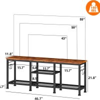 Furologee TV Stand for TVs up to 55 Inch, Entertainment Center with Open Storage Shelves, Media Console Table with Soundbar Shelf for Living Room, Bedroom, Rustic Brown - Image 3