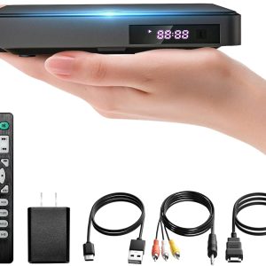 Arafuna DVD Players for TV HDMI Small DVD Player with All Region Free, 1080P HD Mini DVD Player for Smart TV Support CD/DVD USB/TF Card, Remote Control, PAL/NTSC Plays and Multiple Formats