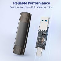 256GB USB C Flash Drive Dual USB 3.0 Flash Drive Type C + USB A Portable Type-C Flash Drive 2-in-1 USB-C Thumb Drive for Smartphone Tablet Computer Mac iPhone 15 Black - Image 4