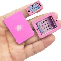 3 Pack Dollhouse Mini Laptop Tablet and Smart Phone Scene Computer Simulation Accessories for Doll 1/6 1/12 Miniatures Silver - Image 2