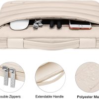 MOSISO Compatible with MacBook Air 13 inch Case 2025 2024 2023 2022 M4 A3240 M3 A3113 M2 A2681, Hard Case&Puffy Bag&Keyboard Cover&Webcam Cover&Screen Film for MacBook Air 13.6 inch Case, Sand - Image 4