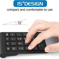Foloda Wireless Number Pads, Numeric Keypad Numpad 22 Keys Portable 2.4 GHz Financial Accounting Number Keyboard Extensions 10 Key for Laptop, PC, Desktop, Surface Pro, Notebook - Image 2