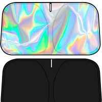 D-Lumina Windshield Sun Shade for Honda HR-V 2016 2017 2018 2019 2020 2021 2022 HRV Accessories, Iridescent Reflective Front Window Sunshade Sun Visor Block UV Rays, Foldable 2 Layers 300D Material - Image 7