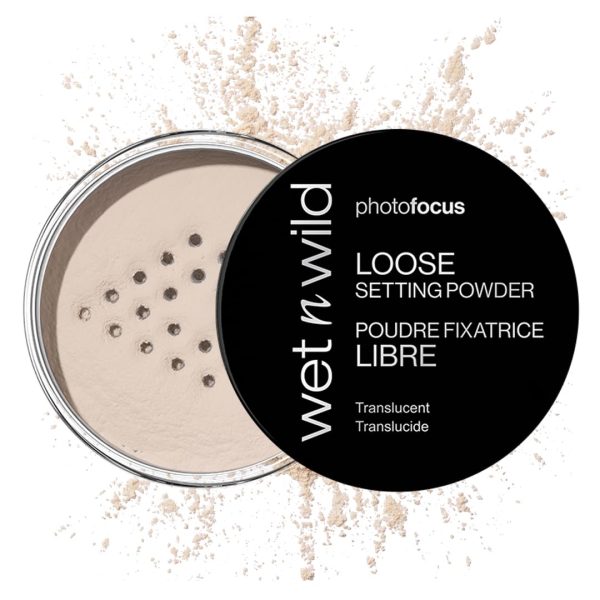 wet n wild Photo Focus Loose Baking Setting Powder, Highlighter Makeup, Fair to Medium & Tan Skin Tones - Translucent