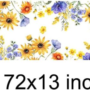 Calendula Flowers Spring Summer Table Runner Seasonal Kitchen Dining Table Decoration for Home Party Holidays