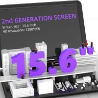 17.5"" Portable DVD Player with 15.6"" Large HD Screen, 6 Hours Rechargeable Battery, Support USB/SD Card/Sync TV and Multiple Disc Formats, High Volume Speaker, Black - Image 2