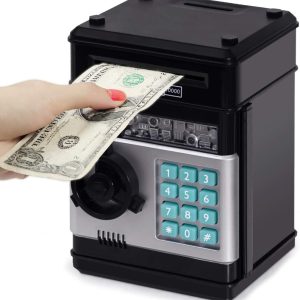 Refasy Piggy Bank Cash Coin Can ATM Bank Electronic Coin Money Bank for Kids Age 3-12, Money Savings Box Mini ATM Coin Bank Toys Gifts for 3 4 5 6 7 8 9 10 11 12 Year Old Boys Girls