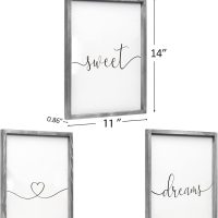 Set of 3 Framed Farmhouse Sweet Dreams Sign 11x14” Above Bed Wall Decor for Bedroom Decor Wall Art Wood Signs (11"x14", Gray) - Image 5