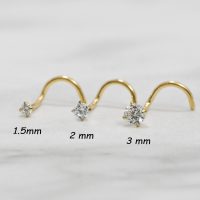 3Pcs 20G Hypoallergenic Nose Studs Set for Women Men, 316L Steel L Shaped/Corkscrew/Straight Designs Nostril Stud Nose Ring 1.5-3mm Cubic Zirconia - Image 3