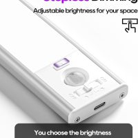 2 Pack Under Cabinet Lighting, 3 Color Temperature Motion Sensor Light Indoor, 2200mAh Rechargeable Closet Lights Motion Sensored, Adjustable Brightness, Under Counter Lights for Kitchen - Image 4