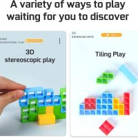 48 Pcs Tetra Tower Balance Stacking Blocks Game, Board Games for 2 Players+ Family Games, Parties, Travel, Kids & Adults Team Building Blocks Toy - Image 5