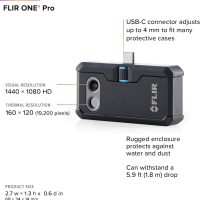 FLIR ONE Pro - Thermal Imaging Camera for iOS Smartphones (iPhone 15 and Newer w/USB-C), 320x240 Super Resolution (160x120 Native IR) - Image 3