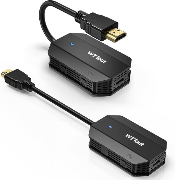 EPISTOLARY Wireless HDMI Transmitter and Receiver, HDMI Extender 50M/165FT Long Range,Plug and Play, Support 2.4/5GHz for Streaming Video/Audio to TV/Monitor/Projector from PC/Camera/Laptop(Black)