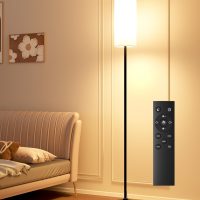 luckystyle LED Floor Lamp for Living Room, Dimmable Standing Lamps with Foot Switch,Remote Custom Color Temperature Black Pole Lamp with Lampshade,12W Led Bulb Tall Lamps for Bedroom Office Kid Room - Image 9