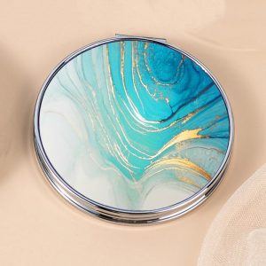 Pocket Mirror, Small Travel Mirror with Magnification, Portable Double-Sided Magnifying Cosmetic Mirror for Daily