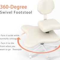 Cross Legged Office Chair with Wheels, Criss Desk Home Meditation, Yoga ADHD Ergonomic Kneeling with Lumbar Support and Adjustable Height Stool - Image 4