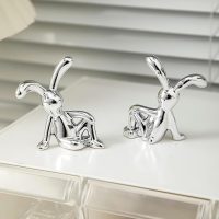 2 PCS Bunny Statue Home Decor Rose Gold Decorative Ornaments Easters Sculpture for Table Shelf Dinner Living Room Office Modern Style Trendy Car Decor Birthday Gifts for Women Men - Image 6