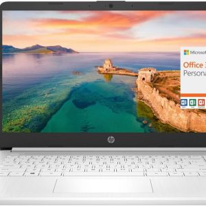 HP New 14" HD Ultral Light Thin Laptop, Quad-Core Intel Celeron Processor, 8GB RAM, 192GB (64GB eMMC+ 128GB SD), Wi-Fi, Upto 11 Hours, Windows 11 S + 1 Year Office 365+HubxcelAccessory, White