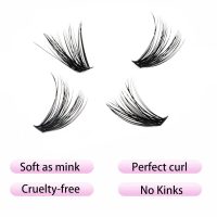 Cluster Lashes 240pcs 40D DIY Eyelash Extension D Curl Long Individual Lashes Mixed Tray Faux Mink Lash Clusters Extensions 0.07 0.10 Black (40D-0.07D-9-16mm) - Image 3