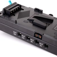 V-Mount Lock Battery Plate Power Supply Splitter Adapter with 15mm Rod Clamp + LP-E6 Dummy Battery for BMPCC 4K/6K、DSLR RED Cameras、Camcorders、Canon 5D2/5D3/5D4/6D/6D2/7D/7D2/70D/80D/5DSR - Image 2