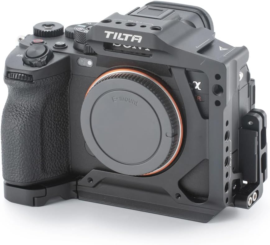Tilta Half Camera Cage Compatible with Sony a7R V, with Mount Accessories via Cold Shoe and 1/4″-20 Threads with Locating Pins | TA-T46-HCC (Black)