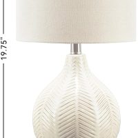 Signature Design by Ashley Rainermen 20" Modern Herringbone Ceramic Table Lamp, Off White - Image 5