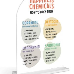 Happiness Chemicals Positive Mental Health Table Acrylic Decoration, Gifts for CBT Psychologist School Counselor Teacher Office Desk Decor
