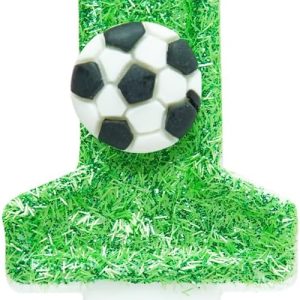 Soccer Birthday Number 1 Candle - Green, Smokeless, Non-Toxic, Odorless, Themed Design