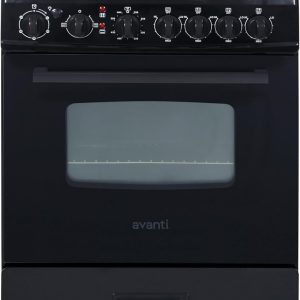 Avanti ERU240P1B Electric Range Oven Compact Design, 2.6-Cu.Ft. Capacity with 4 Coil Burners, Framed Glass Door, Storage Drawer and Broiler with Pan Perfect for Apartment RV Tiny Home, 24-Inch, Black