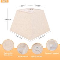 Beige Lamp Shade, 8''x8''Top 13''x13''Bottom 10'' Height, Square Lampshade Replacement Lamp Shade Natural Linen Hand Crafted for Table Lamps Floor Lamps Pendent Light, Assembly Required - Image 4
