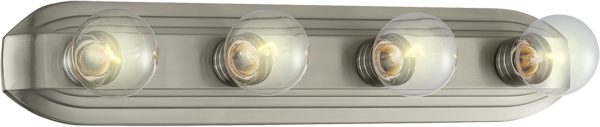 DESIGNERS FOUNTAIN 4-Lights Melrose Vanity Light Fixture, 24 Inch Wall Mount Sconce for Bathroom, Bedroom or Mirror, Brushed Nickel, 6614-BN