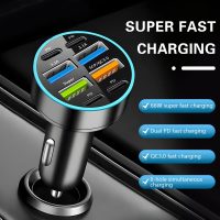 8 Ports 66W Car Charger, 12-24V Super Fast Charging with USB 3.1A PD&QC 3.0 with LED Voltmeter for Cigarette Lighter Plug, Compatible with All Smartphone, Universal Auto Accessories - Image 3